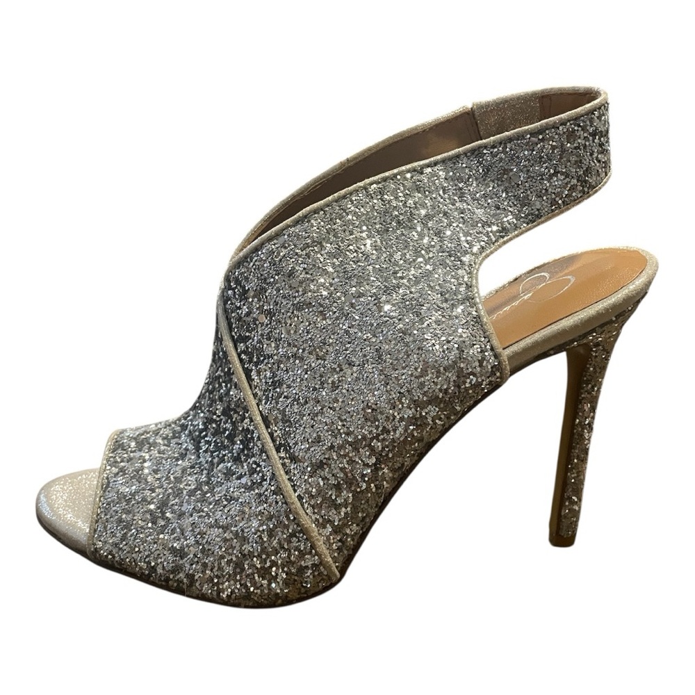 Jessica Simpson Silver Glitter Heels